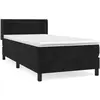vidaXL Sommier à lattes de lit avec matelas Noir 90x200 cm Velours