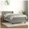 vidaXL Sommier à lattes de lit et matelas Gris clair 90x200 cm Velours