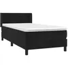 vidaXL Sommier à lattes de lit avec matelas Noir 100x200 cm Velours