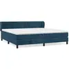 vidaXL Sommier à lattes de lit et matelas Bleu foncé 200x200cm Velours