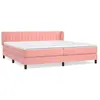 vidaXL Sommier à lattes de lit avec matelas Rose 200x200 cm Velours