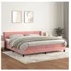 vidaXL Sommier à lattes de lit avec matelas Rose 200x200 cm Velours