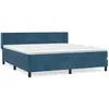 vidaXL Sommier à lattes de lit et matelas Bleu foncé 180x200cm Velours