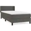 vidaXL Sommier à lattes de lit et matelas Gris foncé 90x200 cm Velours