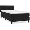vidaXL Sommier à lattes de lit avec matelas Noir 100x200 cm Velours
