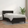 vidaXL Sommier à lattes de lit avec matelas Noir 90x200 cm Similicuir