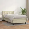 VIDAXL Lit à sommier tapissier avec matelas Crème 100x200cm Similicuir