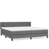 vidaXL Sommier à lattes de lit avec matelas Gris 200x200 cm Similicuir