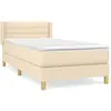 vidaXL Sommier à lattes de lit et matelas Crème 90x190 cm Tissu