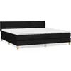vidaXL Sommier à lattes de lit avec matelas Noir 200x200 cm Tissu