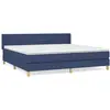 vidaXL Sommier à lattes de lit avec matelas Bleu 200x200 cm Tissu