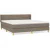 vidaXL Sommier à lattes de lit avec matelas Taupe 160x200 cm Tissu