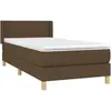 vidaXL Sommier à lattes de lit avec matelas Marron foncé 90x190 cm