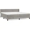 vidaXL Sommier à lattes de lit et matelas Gris clair 200x200cm Velours