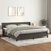 vidaXL Sommier à lattes de lit et matelas Gris foncé 200x200cm Velours