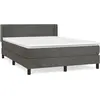 vidaXL Sommier à lattes de lit et matelas Gris foncé 140x200cm Velours