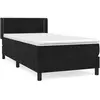 vidaXL Sommier à lattes de lit avec matelas Noir 100x200 cm Velours