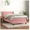 vidaXL Sommier à lattes de lit avec matelas Rose 100x200 cm Velours