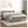 vidaXL Sommier à lattes de lit et matelas Gris clair 140x190cm Velours