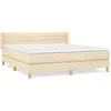 vidaXL Sommier à lattes de lit avec matelas Crème 160x200 cm Tissu
