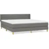 vidaXL Sommier à lattes de lit avec matelas Gris foncé 180x200cm Tissu