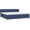 vidaXL Sommier à lattes de lit avec matelas Bleu 200x200 cm Tissu