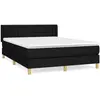 vidaXL Sommier à lattes de lit avec matelas Noir 140x190 cm Tissu