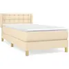 vidaXL Sommier à lattes de lit et matelas Crème 90x190 cm Tissu
