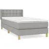 vidaXL Sommier à lattes de lit et matelas Gris clair 90x190 cm Tissu