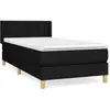 vidaXL Sommier à lattes de lit avec matelas Noir 100x200 cm Tissu