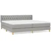 vidaXL Sommier à lattes de lit avec matelas Gris clair 200x200cm Tissu