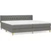 vidaXL Sommier à lattes de lit avec matelas Gris foncé 200x200cm Tissu