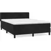 vidaXL Sommier à lattes de lit avec matelas Noir 140x190 cm Velours