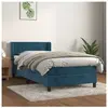 vidaXL Sommier à lattes de lit avec matelas Bleu foncé 100x200 cm