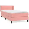 vidaXL Sommier à lattes de lit avec matelas Rose 100x200 cm Velours