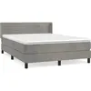 vidaXL Sommier à lattes de lit et matelas Gris clair 140x190cm Velours