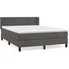vidaXL Sommier à lattes de lit et matelas Gris foncé 140x190cm Velours
