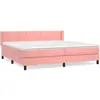 vidaXL Sommier à lattes de lit avec matelas Rose 200x200 cm Velours