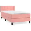 vidaXL Sommier à lattes de lit avec matelas Rose 90x190 cm Velours
