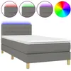 vidaXL Sommier à lattes de lit avec matelas et LED Gris foncé 90x200cm