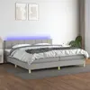 vidaXL Sommier à lattes de lit matelas LED Gris clair 200x200 cm Tissu