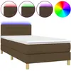 vidaXL Sommier à lattes de lit et matelas et LED Marron foncé 80x200cm