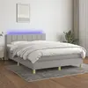 vidaXL Sommier à lattes de lit et matelas et LED Gris clair 140x200 cm