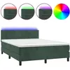 vidaXL Sommier à lattes de lit avec matelas LED Vert foncé 140x200 cm