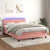 vidaXL Sommier à lattes de lit avec matelas et LED Rose 140x200 cm