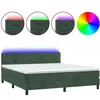 vidaXL Sommier à lattes de lit avec matelas LED Vert foncé 160x200 cm