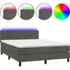 vidaXL Sommier à lattes de lit avec matelas LED Gris foncé 140x200 cm