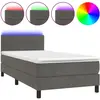 vidaXL Sommier à lattes de lit avec matelas LED Gris foncé 100x200 cm