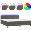 vidaXL Sommier à lattes de lit avec matelas LED Gris foncé 200x200 cm
