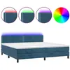 vidaXL Sommier à lattes de lit avec matelas LED Bleu foncé 200x200 cm